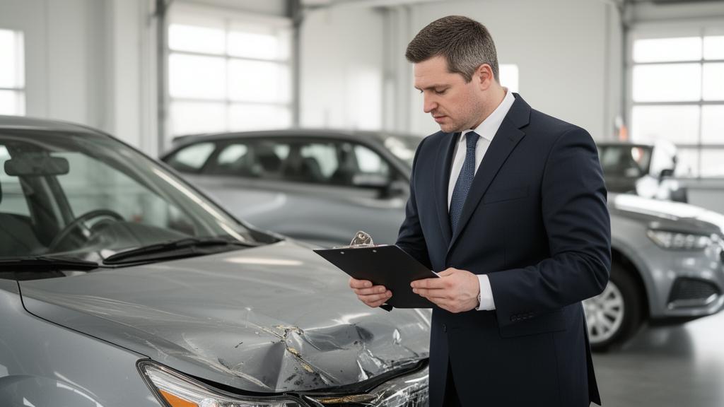 Professional Diminished Value Appraisal Inspection - Auto Value Claims NY Certified auto appraiser inspecting vehicle damage for a diminished value claim in New York