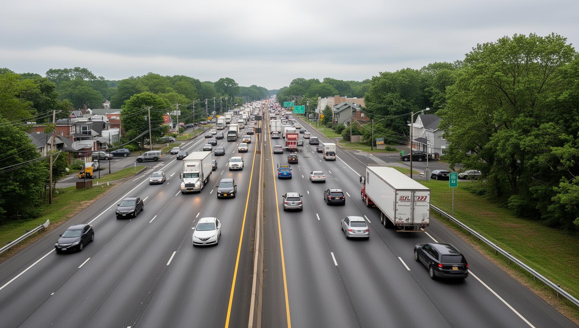 Route 22 corridor — Union County's busiest road for accident-related DV claims Route 22 Union County NJ — high-volume commercial corridor where frequent collisions generate diminished value claims